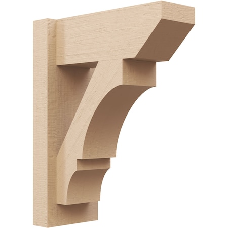 Ekena Millwork 6-in W x 14-in D x 18-in H Balboa Slat Rough Cedar Woodgrain TimberThane Outlooker, Primed Tan OUTUR060X14X18BOA24RCPR